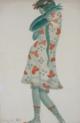 Kostymdesign för operan Snow Maiden av N. Rimsky-Korsakov, 1919