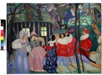 The Conquerors (The Conquerors). Verk av Boris Dmitrievich Grigoriev (1886-1939), gouache på kartong