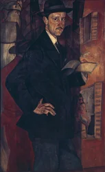 Porträtt av konstnären Mstislav Dobuzhinsky 1875-1957, 1917