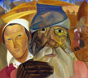 Rysslands ansikten av Grigoriev, Boris Dmitryevich (1886-1939). Gouache på papper, storlek: 50,5x56,5