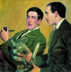 Fysikerna Pyotr Kapitsa 1894-1984 och Nikolay Semyonov 1896-1986, 1921.