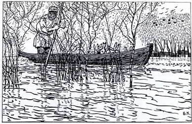 Illustration till dikten Farfar Mazay och hararna av N. Nekrasov, 1910