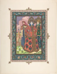 Illustration till sagan Vasilisa den vackra, ca. 1925