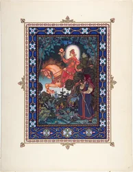 Vassilissa la Belle (ou Vassilissa la tres belle) - Illustration till sagan Vasilisa den vackra par Zvorykin, Boris Vasilievich (1872-efter 1935), ca. 1925 - Färglitografi, 27,3x20,5 - Privat samling