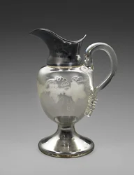 Pitcher, c. 1865-1871 (silverglas, silverplåt, kork, papper)