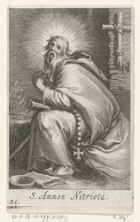 Sankt Ammonius den store som eremit S. Ammon Nitriota (titel på objekt) Eremiter (serietitel) Sacra eremvs ascetarvm (serietitel)