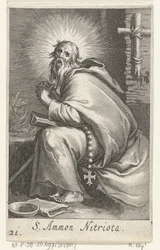 Sankt Ammonius den store som eremit S. Ammon Nitriota (titel på objekt) Eremiter (serietitel) Sacra eremvs ascetarvm (serietitel)