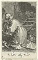 Sankt Elias av Caesarea som eremit S. Elias Aegyptius (titel på objekt) Eremiter (serietitel) Sacra eremvs ascetarvm (serietitel)