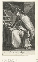 Saint Magna som eremitinna Sancta Magna (titel på objekt) Eremitinnor (serietitel) Sacra Eremus Ascetriarum (serietitel)
