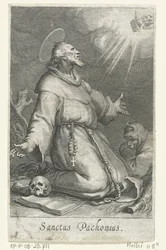 Sankt Pachomius den äldre som eremit Eremiter (serietitel) Sacra eremvs ascetarvm (serietitel)
