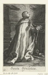 Saint Syncletica av Alexandria som eremitinna Sancta Syncletica (titel på objekt) Eremitinnor (serietitel) Sacra Eremus Ascetriarum (serietitel)