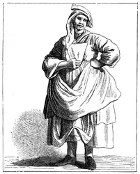 Kvinna som handlar med gamla hattar, 1737-1742.