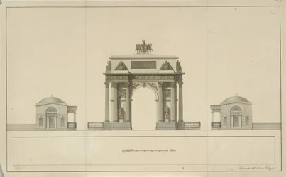 Triumfbåge av Tverskaya Zastava i Moskva, 1826-1829