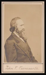 Porträtt av John Franklin Farnsworth 1820-1897, före 1897.