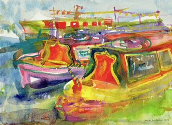 Canal Boats, 1989 (wc på papper)