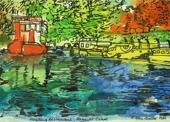 The Floating Restaurant (akvarell på papper)