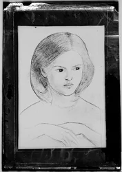 Glasplåtsnegativ av "Head of a Girl"