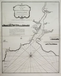 En plan över vägen och hamnen i Fowey eller Foy av löjtnant James Cook från Royal Navy
