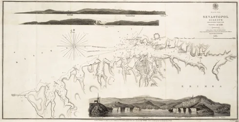 Svarta havet, Sevastopols hamn, från den ryska uppmätningen 1836