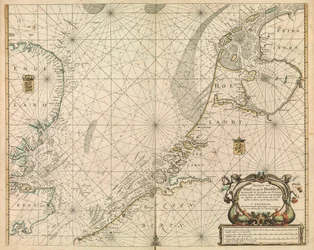Sjökort över Nordsjön och Nederländernas kust