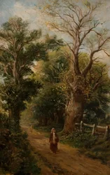 Country Lane, kanske Church Lane, Allesley, ca 1880 (olja på duk)