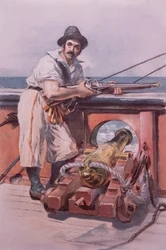 Engelsk sjöman från 1650 (färg litho)