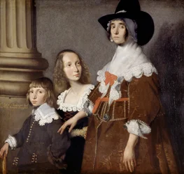 Hester Tradescant och hennes styvbarn, John och Frances, ca. 1644