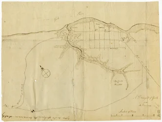 Karta över Yorktown, Virginia, oktober 1781