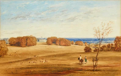 Prospect of Horsley Towers, Surrey (penna och bläck och akvarell)