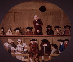 Quaker möte (färg litho)
