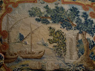 Klädd fåtölj i George II-stil, ca 1760, Storbritannien