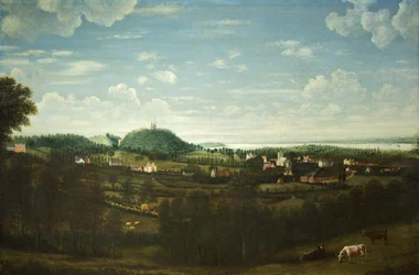 Utsikt över Henbury Village, ca 1720 (olja på duk)