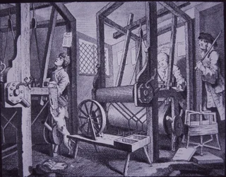Vävning i Spitalfields, London (gravyr)