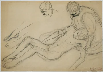 Att bli och att gå bort (utkast till skiss), ca 1920 (blyerts på papper)