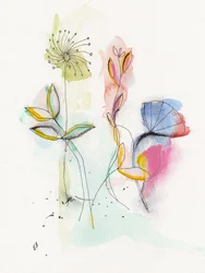 Färgsprakande akvarellblommor