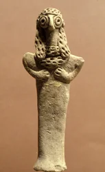 Statyett av Asherah, kanaané, 999-600 f.Kr. (lera)