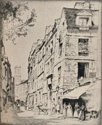 Innergården i Halles, Rue St Jacques, 1915