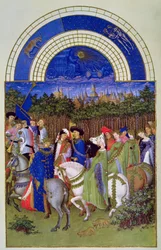 Faksimil från maj: Courtly Figures on Horseback, från 