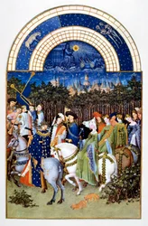 "May" från "Les Très Riches Heures du Duc de Berry" ("Hertigen av Berrys mycket rika timmar")