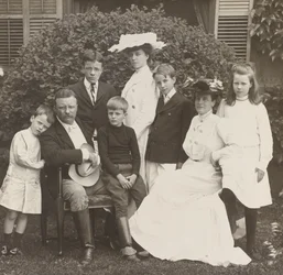 President Theodore Roosevelt, hans fru Edith och familj