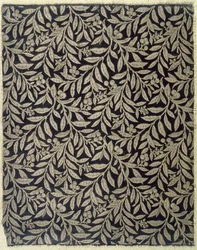 Frukter och löv, tillverkade av Warner & Ramin, ca 1875 (vävd silkesvävnad)