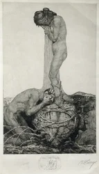 Sorg, 1916 (Remarque-prov etsning på papper)