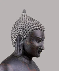 Head of a Buddha, klassisk hednisk stil (c11th-c14th) (metall)