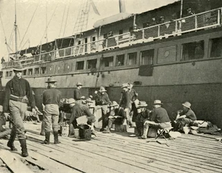 13:e infanteriet vid frukost, spansk-amerikanska kriget, 11 juni 1898, 1899.