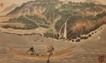 Fångar trumpetfisk i Hiroo. Från serien The Ainu, andra halvan av 1800-talet..