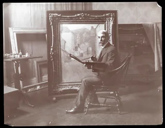 H.B. Snell i sin studio, New York, 1907 (silvergelatintryck)