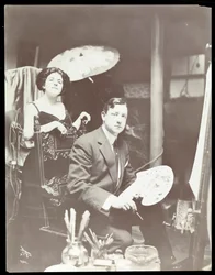 Harrison Fisher and Model, 1908-9 (silvergelatintryck)