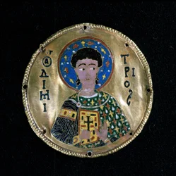 Byst av St. Demetrius, emalj, Bysans