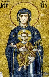 Komnenosmosaik med madonnan och barnet, Hagia Sofia, Turkiet