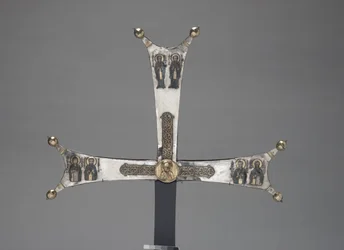 Fragment of a processional Cross, c.1050 (förgylld silver, niello)